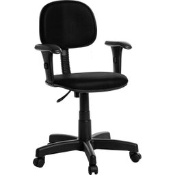Cadeira de Escritório Secretária com Braços Rce Cor Preto - 1