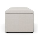 Ver imagem 4 de Kit Cabeceira Cama Box Solteiro 100cm Calçadeira Recamier Baú Dália W01 Linho Champagne - Lyam
