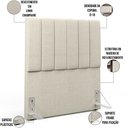 Ver imagem 6 de Kit Cabeceira Cama Box Solteiro 100cm Calçadeira Recamier Baú Dália W01 Linho Champagne - Lyam