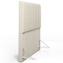 Ver imagem 3 de Kit Cabeceira Cama Box Solteiro 100cm Calçadeira Recamier Baú Dália W01 Linho Champagne - Lyam
