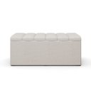 Ver imagem 2 de Kit Cabeceira Cama Box Solteiro 100cm Calçadeira Recamier Baú Dália W01 Linho Champagne - Lyam