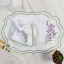 Ver imagem 1 de Kit 12 Jogos Americanos Guardanapos de Mesa Retangular Bordado Lavanda - Branco