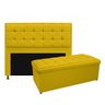 Kit Cabeceira e Calçadeira Copenhague 160 cm Queen Size Corano Amarelo - ADJ Decor - 1