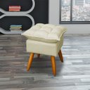 Ver imagem 2 de Puff Decorativo Quadrado para Sala Quarto Penteadeira Recepção Alice Suede Bege Pés Palito