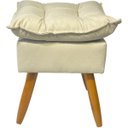 Ver imagem 3 de Puff Decorativo Quadrado para Sala Quarto Penteadeira Recepção Alice Suede Bege Pés Palito