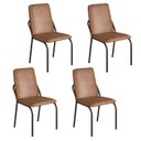 Ver imagem 1 de Kit 4 Cadeiras para Sala de Jantar Malibu Marrom/Preto Fosco