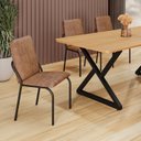 Ver imagem 2 de Kit 4 Cadeiras para Sala de Jantar Malibu Marrom/Preto Fosco