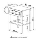 Ver imagem 4 de Mesa de Cabeceira com 1 Gavetas 50cm Arlo A10 Nero/preto - Mpozenato