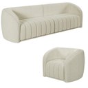 Ver imagem 2 de Conjunto Sala de Estar Sofá 292cm 4 Lugares e Poltrona Adam Boucle Off White G45 - Gran Belo Conjunt