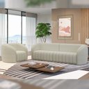 Ver imagem 1 de Conjunto Sala de Estar Sofá 292cm 4 Lugares e Poltrona Adam Boucle Off White G45 - Gran Belo Conjunt