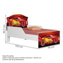 Ver imagem 4 de Guarda Roupa Infantil 3 Portas 2 Gavetas e Mini Cama Infantil 153x79 MDF Vermelho Decmade