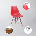 Ver imagem 3 de Sala de Jantar Mesa Eames 90cm Preta com 4 Cadeiras Vermelhas - Up Home