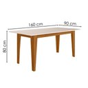 Ver imagem 3 de Mesa de Jantar Tampo sem Vidro 6 Lugares 160x90 cm Liz Freijó Off White Poliman