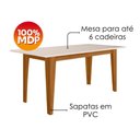 Ver imagem 4 de Mesa de Jantar Tampo sem Vidro 6 Lugares 160x90 cm Liz Freijó Off White Poliman