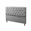 Ver imagem 2 de Kit Cabeceira com Baú Mirage Capitonê 90 cm Suede Cinza - Biselo's Decor