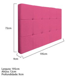 Cabeceira Suspensa Sleep 195 cm King Size Corano Pink - ADJ Decor - 3