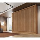 Ver imagem 2 de Guarda Roupa Casal 100% MDF 2 Portas 4 Gavetas - Geom -Cumaru/Ripado 3D - Móveis Novo Horizonte
