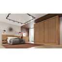 Ver imagem 1 de Guarda Roupa Casal 100% MDF 2 Portas 4 Gavetas - Geom -Cumaru/Ripado 3D - Móveis Novo Horizonte