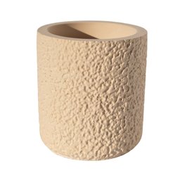 Vaso Decorativo Texturizado M Artesanal 10,5cm em Cimento - Palha - 1