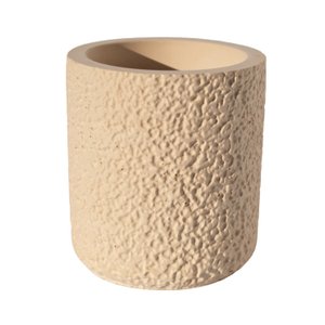 Vaso Decorativo Texturizado M Artesanal 10,5cm em Cimento - Palha
