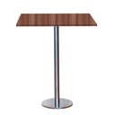 Ver imagem 1 de Mesa Pisa Beta Bistrô Fratini 107,50cm (a) Disco Redondo Inox Tampo Mdp Quadrado Walnut 80cm (l)
