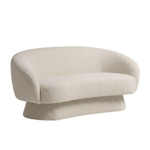 Sofá Liz 2 Lugares Fixo 150cm Off White Bouclé Nexta Casa