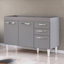 Ver imagem 2 de Balcão Gabinete para Pia 120cm 3 Portas sem Tampo Suécia Cinza - Lumil Lumil Móveis