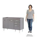 Ver imagem 5 de Balcão Gabinete para Pia 120cm 3 Portas sem Tampo Suécia Cinza - Lumil Lumil Móveis