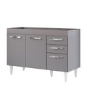 Ver imagem 2 de Balcão Gabinete para Pia 120cm 3 Portas sem Tampo Suécia Cinza - Lumil Lumil Móveis