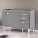 Ver imagem 1 de Balcão Gabinete para Pia 120cm 3 Portas sem Tampo Suécia Cinza - Lumil Lumil Móveis