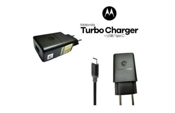 Carregador Turbo Motorola + USB Tipo-C Preto - 1