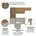 Ver imagem 4 de Cozinha Compacta Modulada 4 Peças 270cm 10 Portas e 2 Gavetas Colors Marrom Freijó/Cinza Chalck