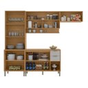 Ver imagem 5 de Cozinha Compacta Modulada 4 Peças 270cm 10 Portas e 2 Gavetas Colors Marrom Freijó/Cinza Chalck