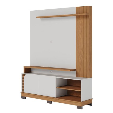 Estante Home Jurere 1800 para Tv Off White Matte/freijo - Colibri