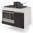 Ver mais imagens de Balcão Multiuso para Cooktop 4 Bocas Georgia Branco/Preto - Lumil Móveis