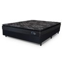 Ver imagem 1 de Cama Box Casal King Colchão com Molas Ensacadas City Pillow Top 193x203x61cm Preto Hellen
