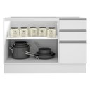 Ver imagem 4 de Balcão Gabinete de Pia Armário de Cozinha 120 cm 2 Portas e 3 Gavetas Branco Glamy Madesa