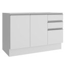 Ver imagem 1 de Balcão Gabinete de Pia Armário de Cozinha 120 cm 2 Portas e 3 Gavetas Branco Glamy Madesa