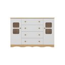 Ver imagem 7 de Cômoda Infantil 125cm 2 Portas com Vidro e 4 Gavetas Serena Multimóveis Mp4435 Madeirado/branco