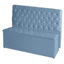 Ver imagem 1 de Kit de Quarto Cabeceira de Cama Box e Calçadeira Baú Estrela Casal Queen 160 Cm Suede Botão Strass