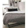 Manta Peseira de Maxi Tricot Queen 0,70x2,20m, Cor Chumbo - Magma Cotton - 1