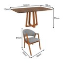 Ver imagem 4 de Mesa Jantar Julia 1,60 Freijó Pés Cerejeira 6 Cadeiras Helen Retangular Sala Jantar - Cinza Linho