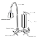 Ver imagem 2 de Torneira Pia Gourmet Cozinha Parede com Filtro Super Luxo Del Metais Exclusive