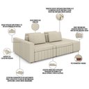 Ver imagem 7 de Sofá Ilha com Puff para Sala Living 285cm Amber M03 Linho Cru - Lyam Decor