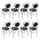 Ver imagem 5 de Conjunto 8 Cadeiras para Cozinha Cromado/Preto