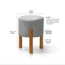 Ver imagem 3 de Puff Luxo Redondo com Pés de Madeira Conforto e Sofisticação - Areia