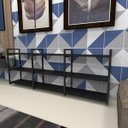 Ver imagem 1 de Estante Industrial - Aço Preto - 180x30x68cm - MDF Preto - Modelo Ind35pest