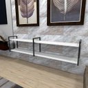 Ver imagem 1 de Estante Industrial - Aço Preto - 180x30x40cm - MDF Branco - Modelo Ind40best