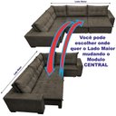 Ver imagem 5 de Sofa de Canto Retrátil e Reclinável com Molas Cama Inbox Oklahoma 3,45x2,41 ou 2,41x3,45 Café