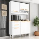 Ver imagem 2 de Kit Cozinha 6 Portas 2 Gavetas 120 cm Prisma Branco Absoluto Zanz